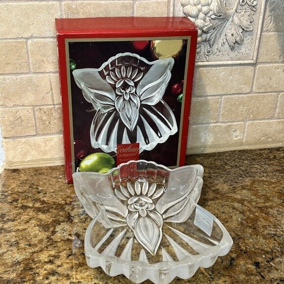 Gorham Crystal Holiday Traditions Angel Of Peace 8 1/2" Candy Dish NWT Box‎ - Picture 7 of 8